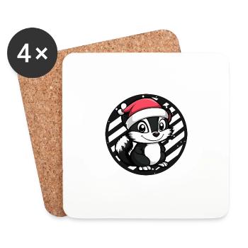 Skunk X-Mas Noël Noël - Dessous de verre (lot de 4) - blanc - Devant