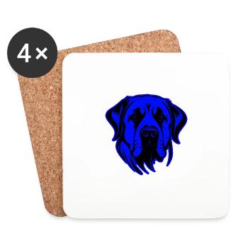Portrait d’animal de chien Kangal - Dessous de verre (lot de 4) - blanc - Devant