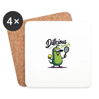 Dillcious Smash Pickle Tennisspaß - Untersetzer (4er-Set) - Weiß - Vorne