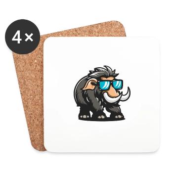 mammoth animal - Coasters (set of 4) - white - Front