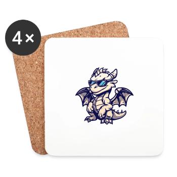 dragon animal - Coasters (set of 4) - white - Front