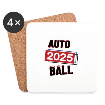Autoball Spielerin Spieler Turnier Mannschaft 2025 - Untersetzer (4er-Set) - Weiß - Vorne