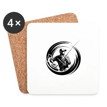 Fishing Sport Fisherman - Coasters (set of 4) - white - Front