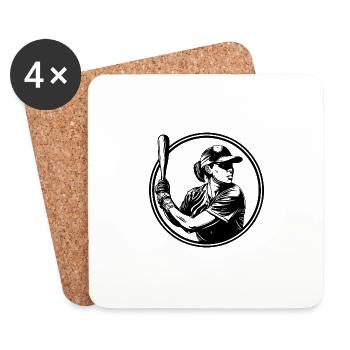 Baseball Sports - Coasters (set of 4) - white - Front