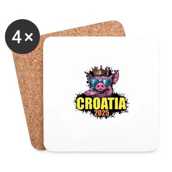Croatia 2025 Pig - Coasters (set of 4) - white - Front