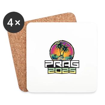 Palmiers de vacances de Prague 2025 - Dessous de verre (lot de 4) - blanc - Devant