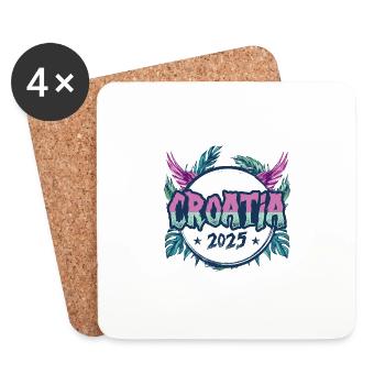 Jours fériés Croatie 2025 - Dessous de verre (lot de 4) - blanc - Devant