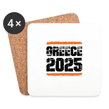 L’équipe de la Grèce 2025 - Dessous de verre (lot de 4) - blanc - Devant