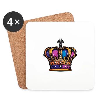 Couronne - Dessous de verre (lot de 4) - blanc - Devant