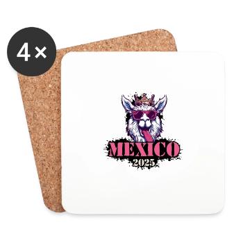 Mexiko 2025 Alpaka - Untersetzer (4er-Set) - Weiß - Vorne