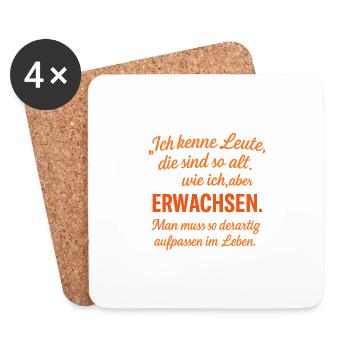 Alt aber nicht Erwachsen - Untersetzer (4er-Set) - Weiß - Vorne