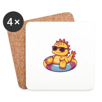 Dinosaurier stegosaurus Comic Cool - Untersetzer (4er-Set) - Weiß - Vorne