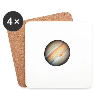 Jupiter & Giant Red Spot - Coasters (set of 4) - white - Front