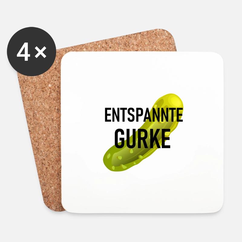 ENTSPANNTE GURKE? - Untersetzer (4er-Set) - Weiß