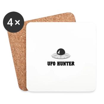 Alien - UFO - Space - UFO Hunter - Coasters (set of 4) - white - Front