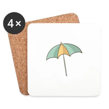 parasol - Dessous de verre (lot de 4) - blanc - Devant