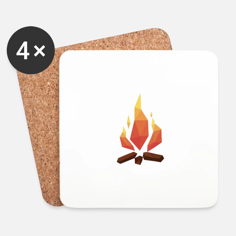 Polyart Polynom Fineline Lagerfeuer - Untersetzer (4er-Set) - Weiß