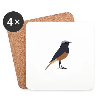 black redstart - Coasters (set of 4) - white - Front