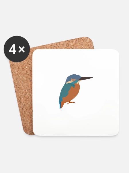 Eisvogel - Untersetzer (4er-Set) - Weiß