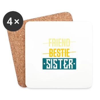 Girlfriend Sister - Coasters (set of 4) - white - Front
