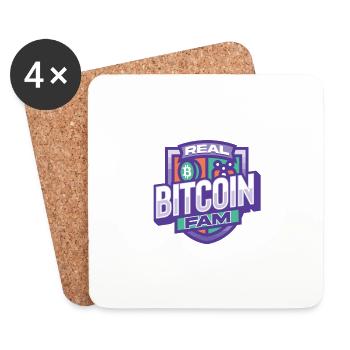 Logo de Realbitcoinfam - Dessous de verre (lot de 4) - blanc - Devant