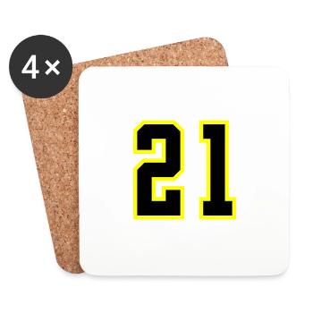 Maillot à 21 numéros - Dessous de verre (lot de 4) - blanc - Devant