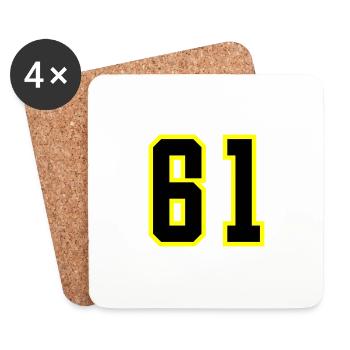 61 Zahl Trikot - Untersetzer (4er-Set) - Weiß - Vorne
