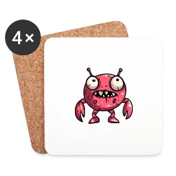 Crab Crab Halloween Comic Funny - Coasters (set of 4) - white - Front