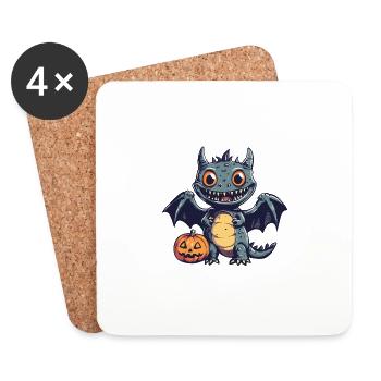 Drache Halloween Comic Lustig - Untersetzer (4er-Set) - Weiß - Vorne