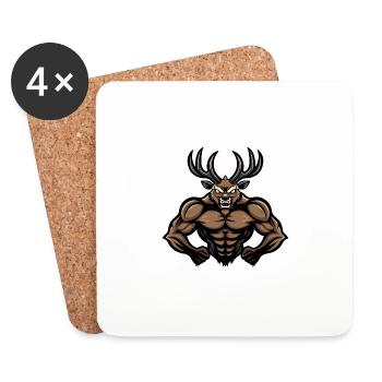 Muscles du cerf Fitness - Dessous de verre (lot de 4) - blanc - Devant