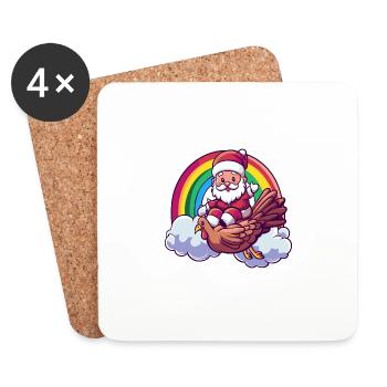 Truthan Santa Claus Rainbow - Coasters (set of 4) - white - Front