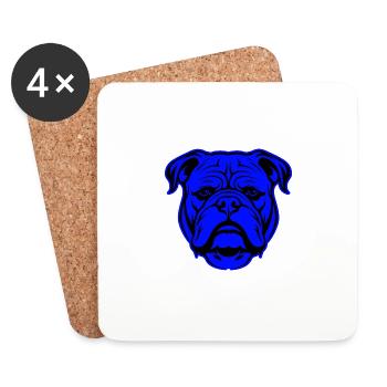 Bulldog Dog Animal Portrait - Coasters (set of 4) - white - Front