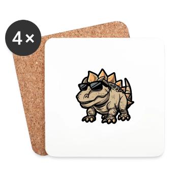 Dinosaurier stegosaurus Tier - Untersetzer (4er-Set) - Weiß - Vorne