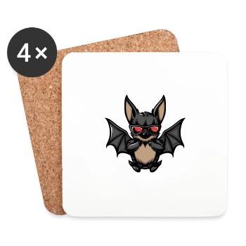 bat animal - Coasters (set of 4) - white - Front