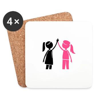 Friendship Girl Best Friend - Coasters (set of 4) - white - Front