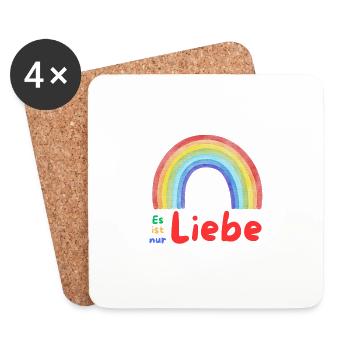 It's just love (rainbow for tolerance) - Coasters (set of 4) - white - Front