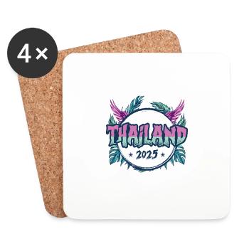 Thailand 2025 Urlaub - Untersetzer (4er-Set) - Weiß - Vorne