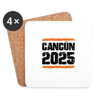 L’équipe de Cancún 2025 - Dessous de verre (lot de 4) - blanc - Devant