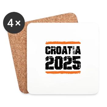 Croatie 2025 Équipe - Dessous de verre (lot de 4) - blanc - Devant