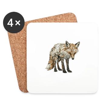Fuchs - Untersetzer (4er-Set) - Weiß - Vorne