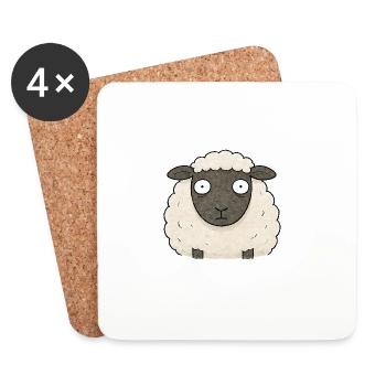 PETITS ACTIVISTES | Moutons - Dessous de verre (lot de 4) - blanc - Devant