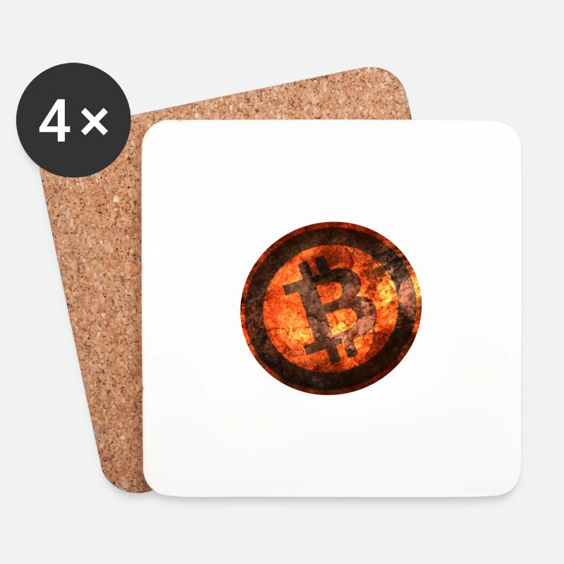 Bitcoin - Untersetzer (4er-Set) - Weiß