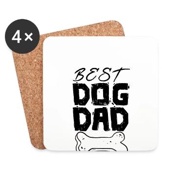 Papa Hund - Untersetzer (4er-Set) - Weiß - Vorne