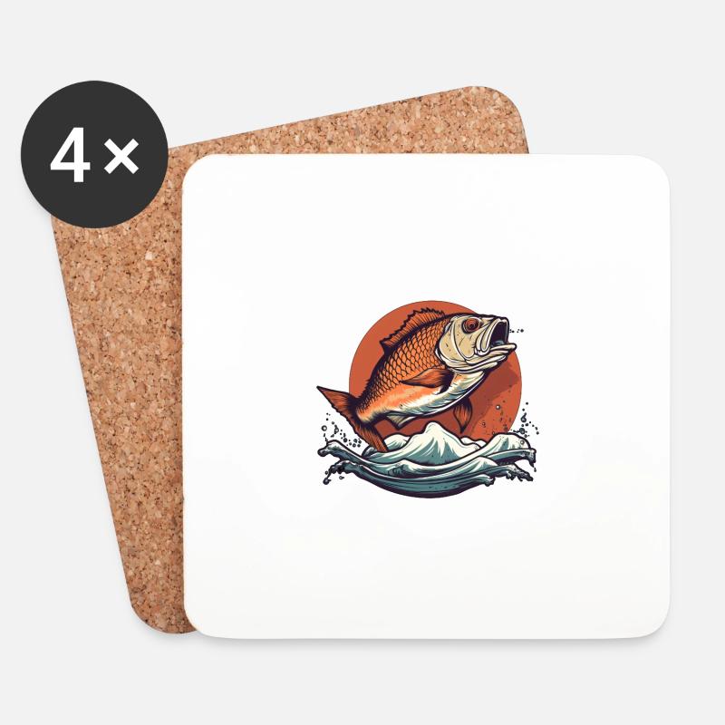 Angler-Edition - Untersetzer (4er-Set) - Weiß