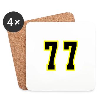 77 Number Jersey - Coasters (set of 4) - white - Front