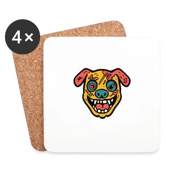 Hund Halloween Witzig Zombie - Untersetzer (4er-Set) - Weiß - Vorne
