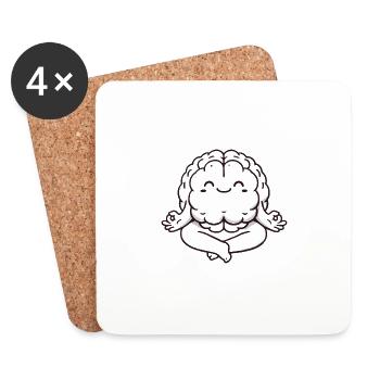 Faites confiance à votre cerveau méditant dans votre intestin - Dessous de verre (lot de 4) - blanc - Devant