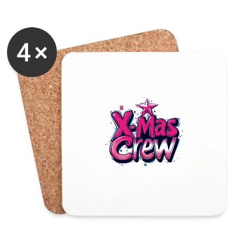 X-Mas Crew Weihnachtlich - Untersetzer (4er-Set) - Weiß - Vorne