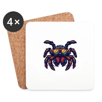 Animal tarentule araignée - Dessous de verre (lot de 4) - blanc - Devant