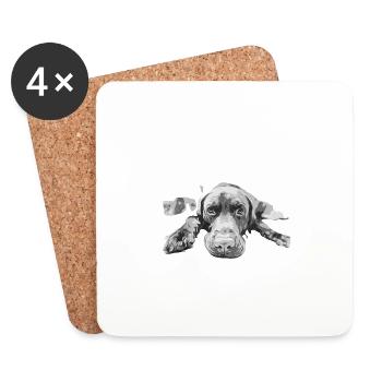 life is better with labrador labrador my dog - Coasters (set of 4) - white - Front